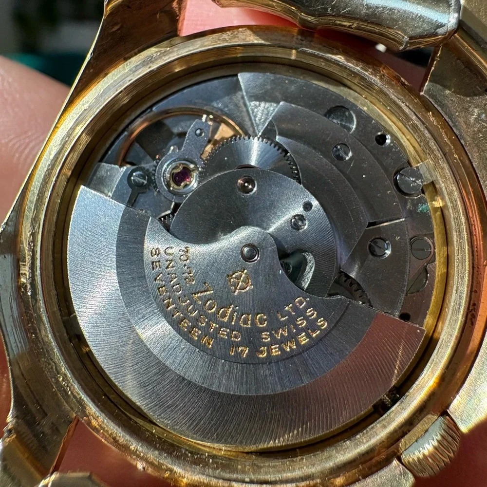 Zodiac Olympos 703-918 Vintage 70s Mystery Dial 17 Jewels Swiss Automatic Watch
